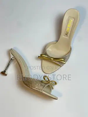 Miu Miu Rhinestone-Embellished Crystal Heel