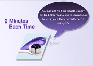 V34 Color Corrector Purple Foam Toothpaste Teeth Whitening Toothpaste