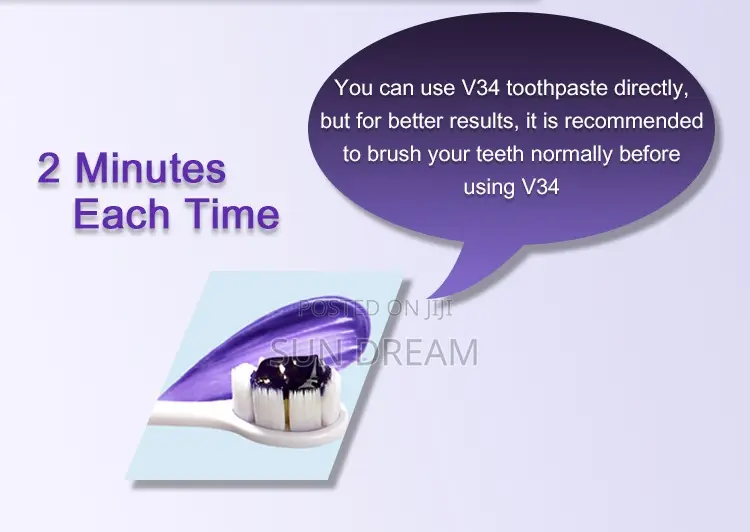 V34 Color Corrector Purple Foam Toothpaste Teeth Whitening Toothpaste