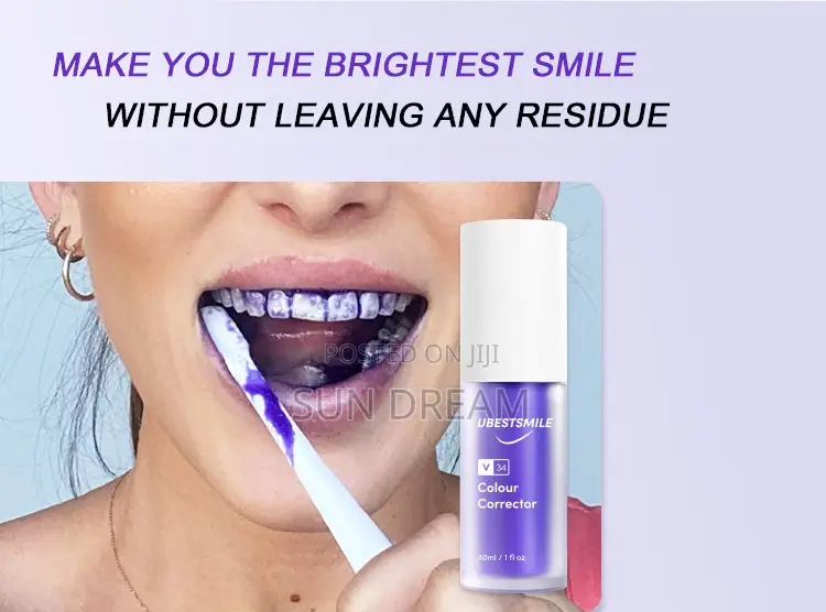 V34 Color Corrector Purple Foam Toothpaste Teeth Whitening Toothpaste