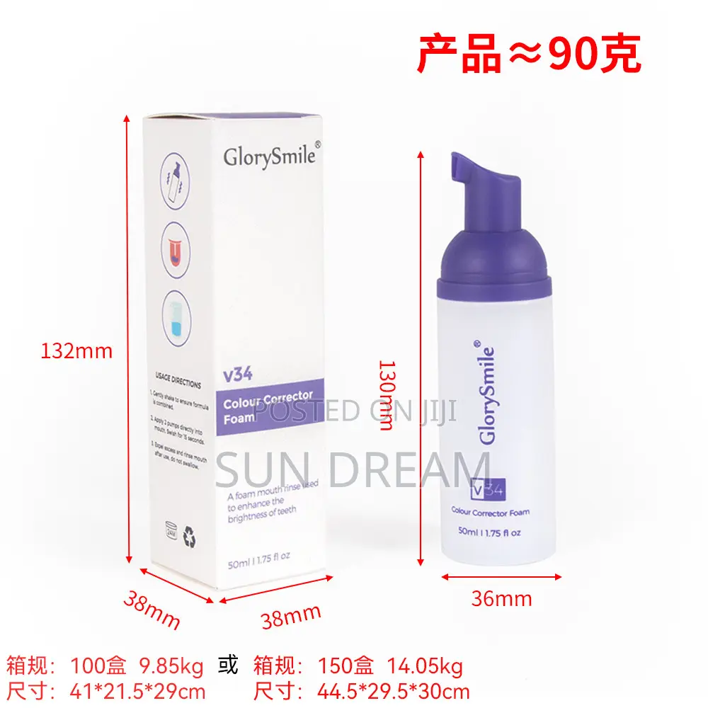 V34 Color Corrector Purple Foam Toothpaste Teeth Whitening Toothpaste