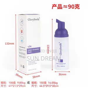 V34 Color Corrector Purple Foam Toothpaste Teeth Whitening Toothpaste