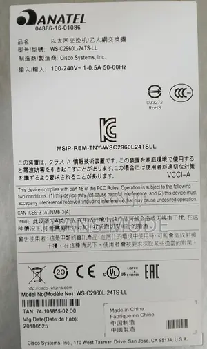 Cisco Ws-C2960l-24ts-Ll Switch