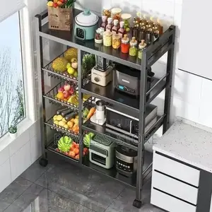 Multi Function Kitchen Trolley Storage Rack 4 Layers
