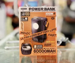 Remax RPP-100 60000mah Pd+Qc Fast Charge With Free Type-C to Hp Cable