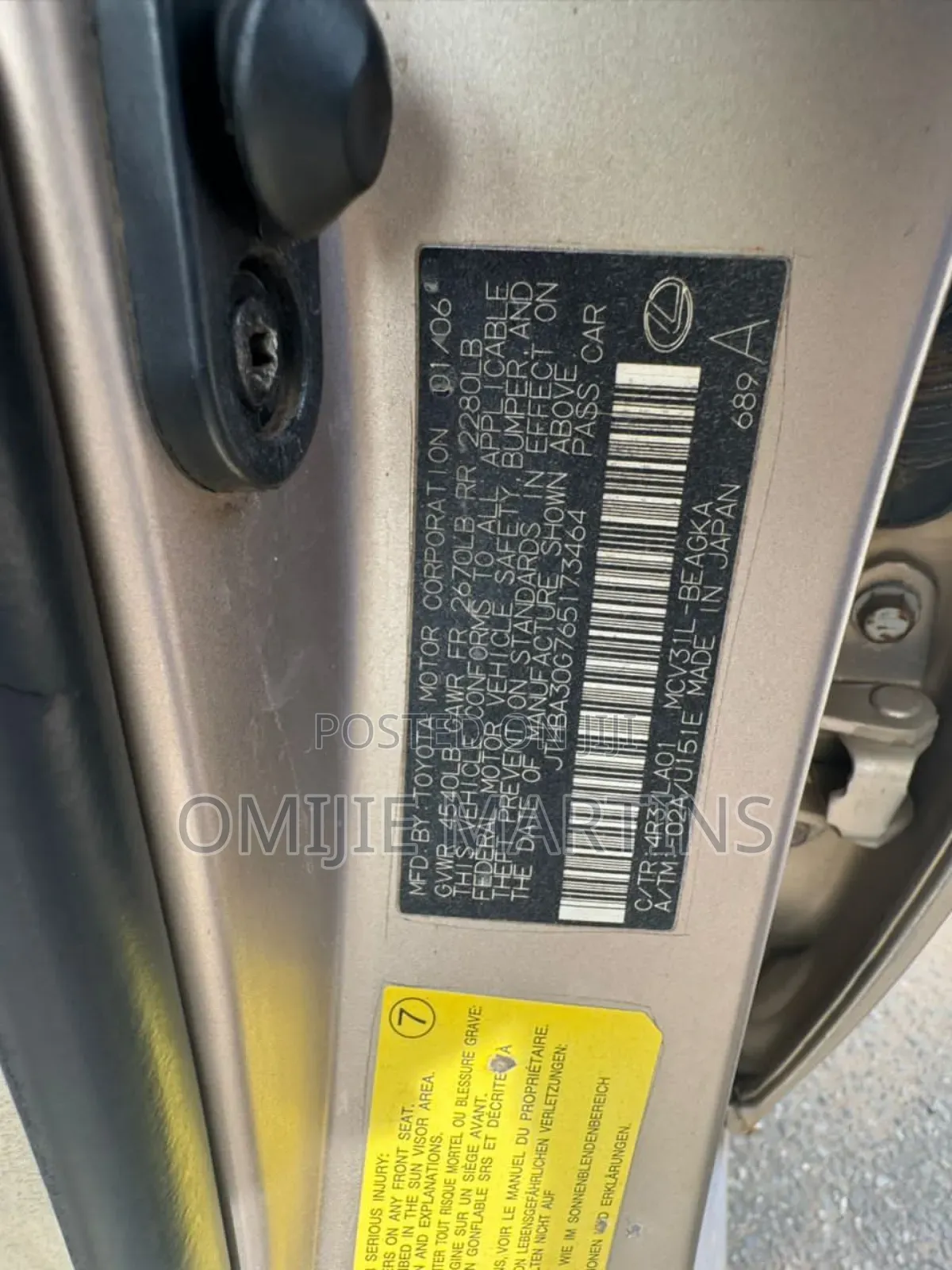 Lexus ES 2006 Gold