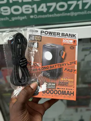 Remax RPP-100 60000mah Pd+Qc Fast Charge With Free Type-C to Hp Cable