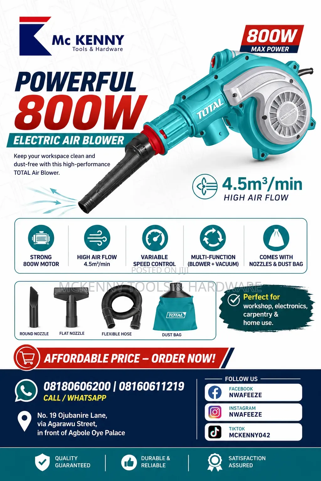 Electric Blower Machine 800w