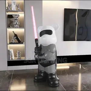 Luxury Room Decor Light Saber Bear Statue Ornaments Modern Home Living