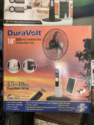 Duravolt Rechargeable Fan Drf-3918 Melody 4in1