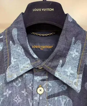 Top Notch Louis Vuitton Men’S Denim Short-Sleeved Shirt 