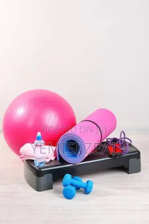 Quality Stepboard, Yoga Mat, Gym Ball, Skipping Rope, 2kg Dumbbell