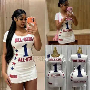 White All-Star Bodycon Mini Dress.