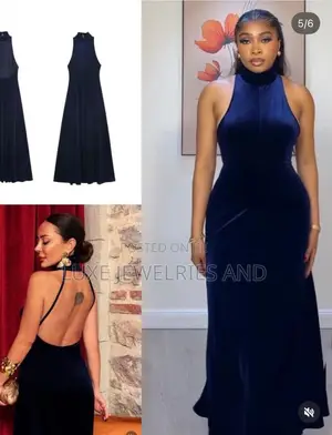 Elegant Velvet Backless Luxury Dress 