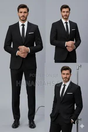Formal Fitted Black Suits for Men