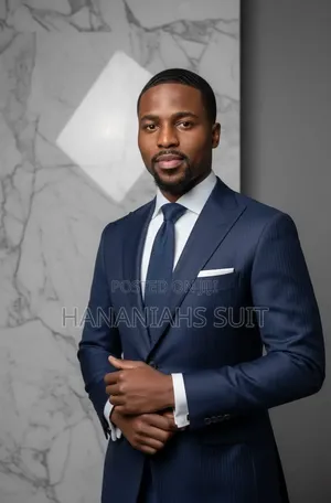 Navy Blue Fitted Suit
