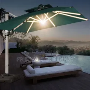 Garden Outdoor Umbrella Canopy With Solar Light | Parasol
