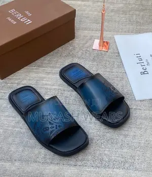 Berluti Leather Slipers 40-46 Available in Brown and Blue