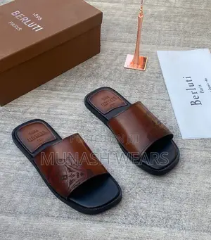 Berluti Leather Slipers 40-46 Available in Brown and Blue