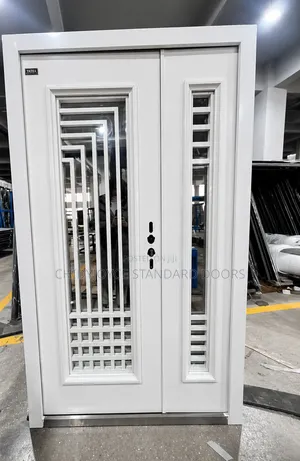 4ft by 7ft White French Security Door Steel Entrance Door
