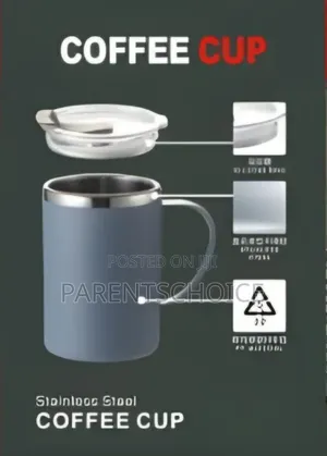 1pc Stainless Steel Double Wall Insulated Coffee Mug - 500ml
