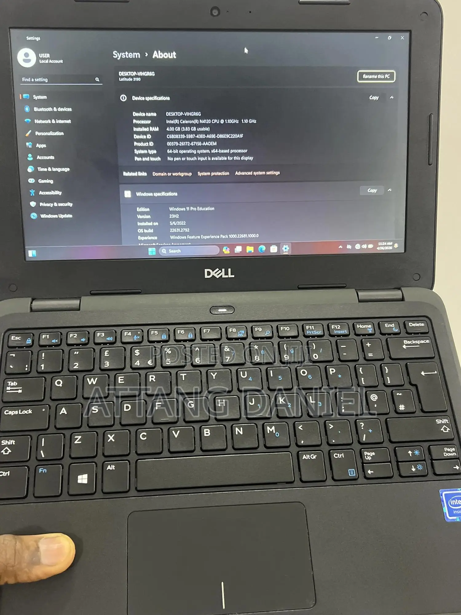 Laptop Dell Latitude 11 3190 4GB Intel Celeron eMMC 60GB