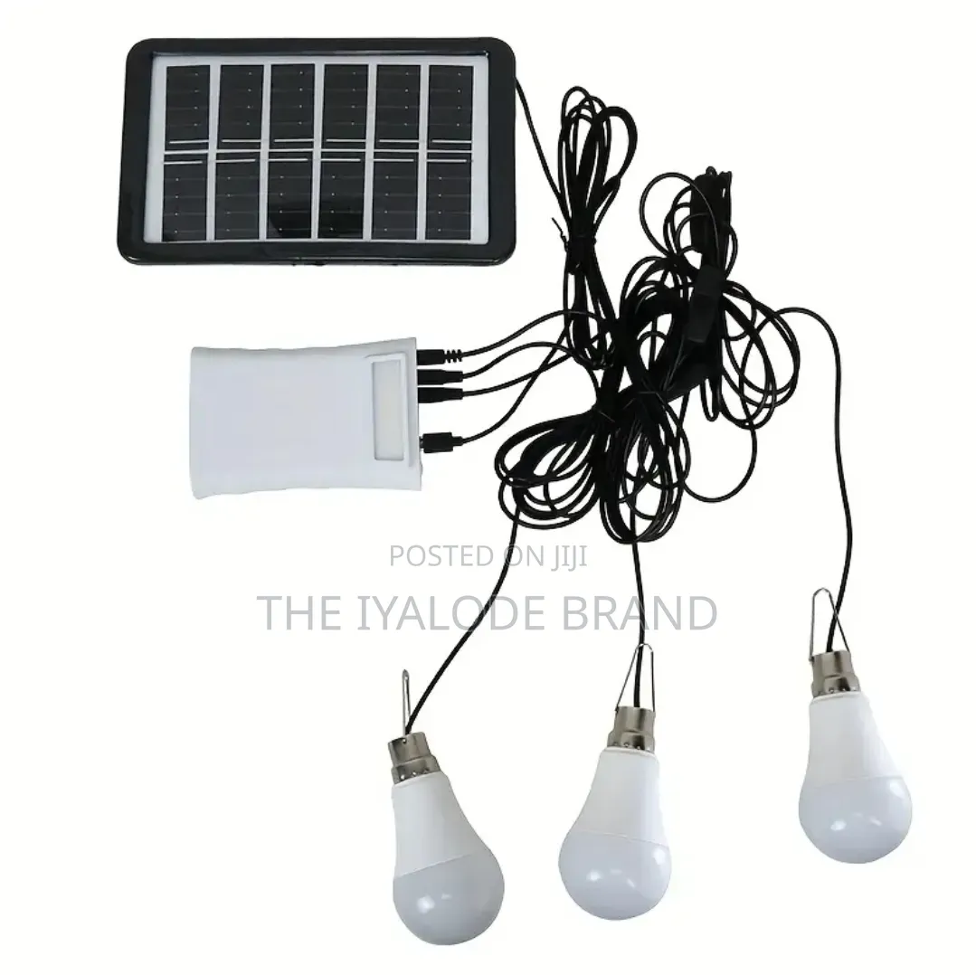 3-Bulb Solar Light With Panel and Battery Pack