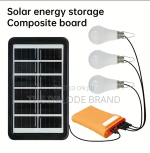3-Bulb Solar Light With Panel and Battery Pack