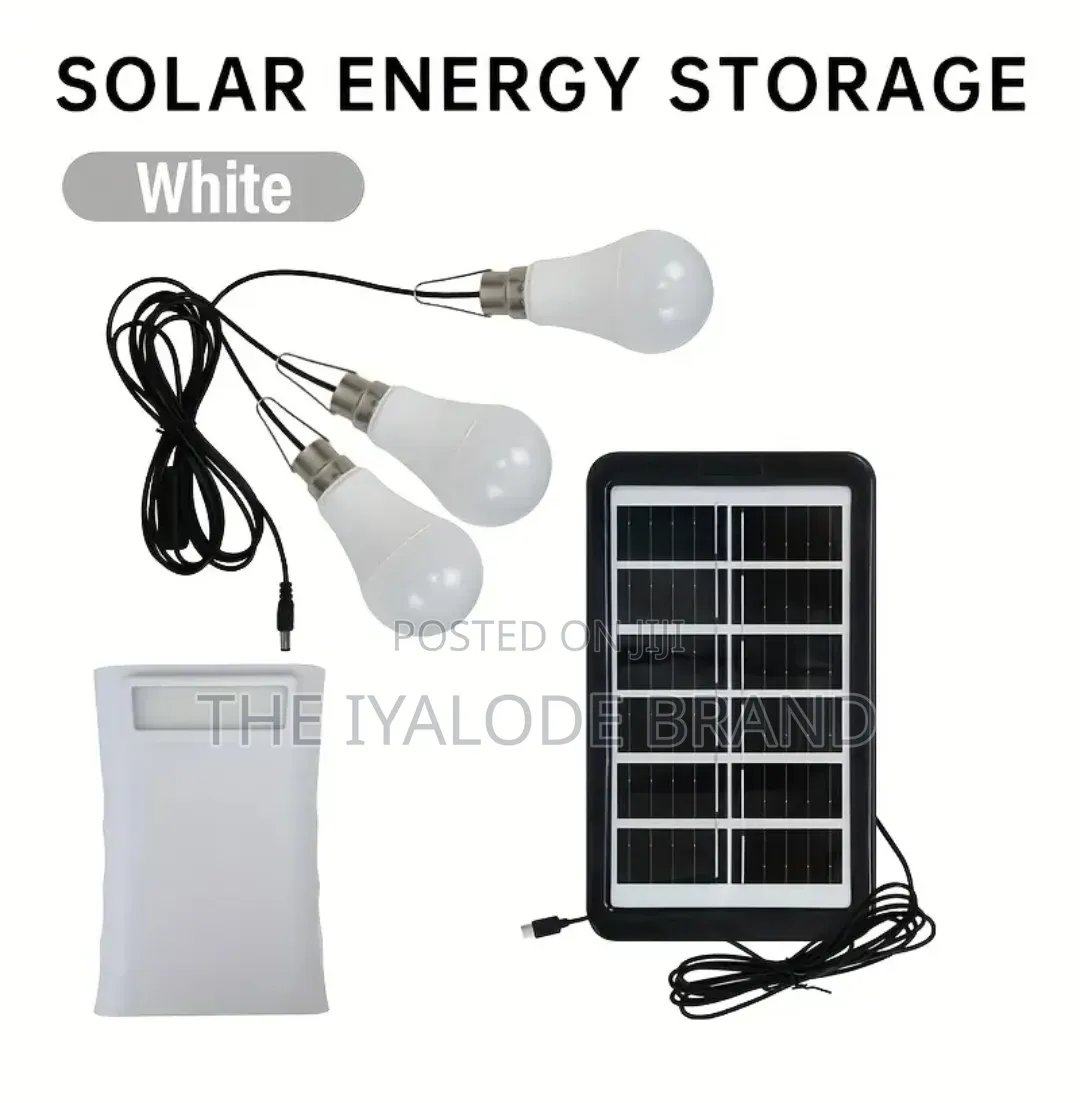 3-Bulb Solar Light With Panel and Battery Pack