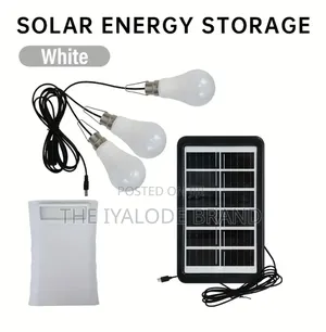 3-Bulb Solar Light With Panel and Battery Pack