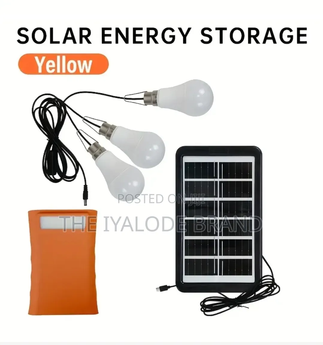 3-Bulb Solar Light With Panel and Battery Pack