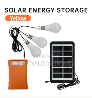 3-Bulb Solar Light With Panel and Battery Pack