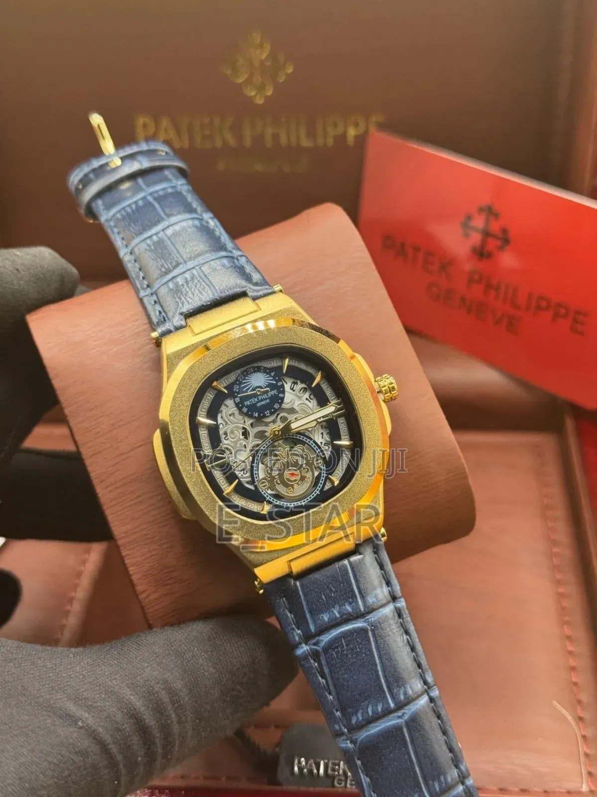 Patek Philippe Leather Skeletonized Dial
