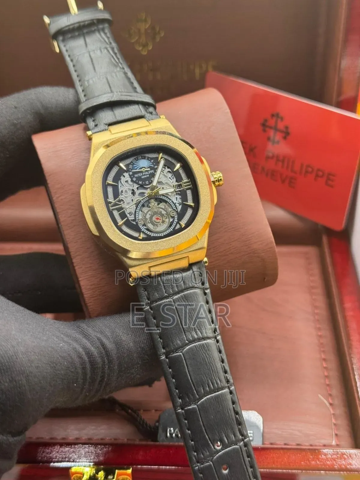 Patek Philippe Leather Skeletonized Dial