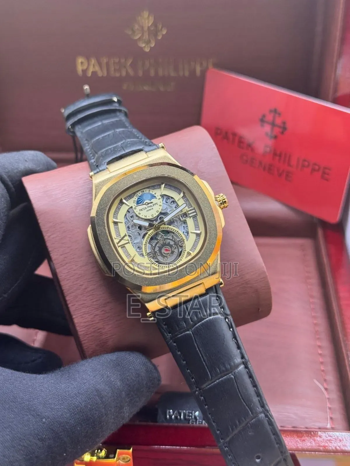Patek Philippe Leather Skeletonized Dial