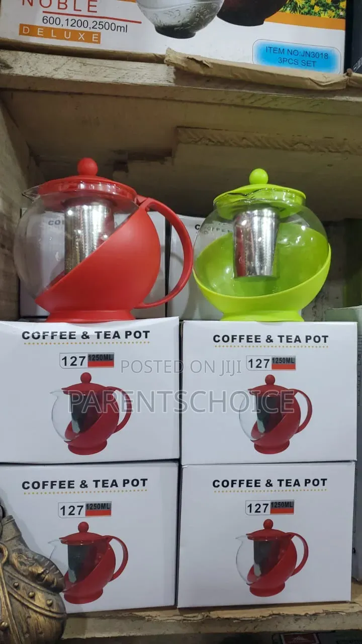 Table Glass Tea Coffee Pot With Stainless Steel Infuser Filter, 1250ml