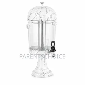 6l Marble Finish Beverage Dispenser With Stand- White / Black