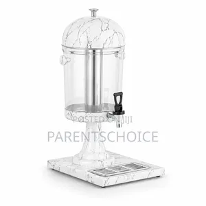 6l Marble Finish Beverage Dispenser With Stand- White / Black