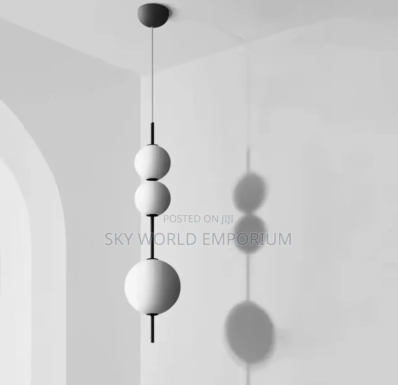 Designer Led White Glass Pendant Round Ball