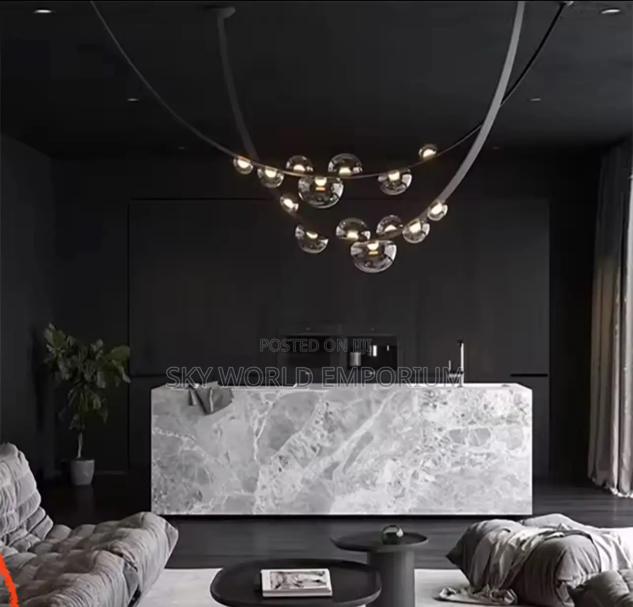 Italian Design Creative Leather Pendant Chandelier
