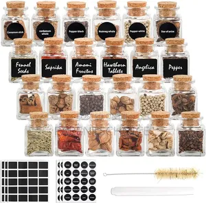 24pcs 2oz Glass Bottles With Cork Herb Storage Jars