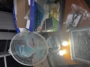3in 1 Dura Volts Solar Table Fan With Solar Panel Bulb in Abuja Jabi