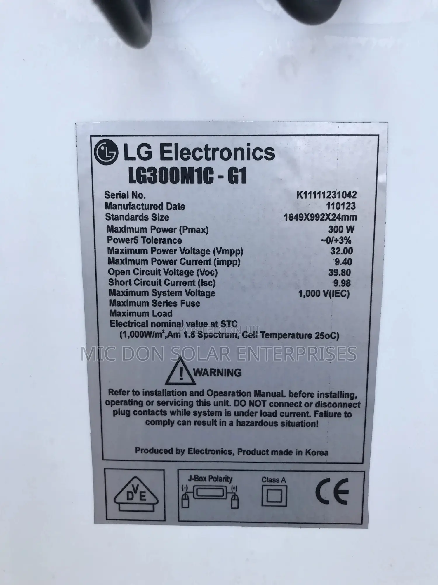 Lg 300watts Solar Panel
