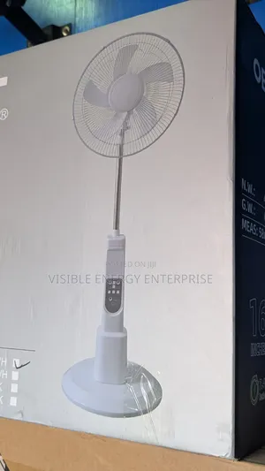 Obst 16-Inch Solar-Powered Standing Rechargeable Fan