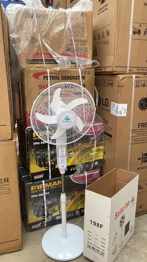 16" Rechargeable Solar Fan With Panel and Remote