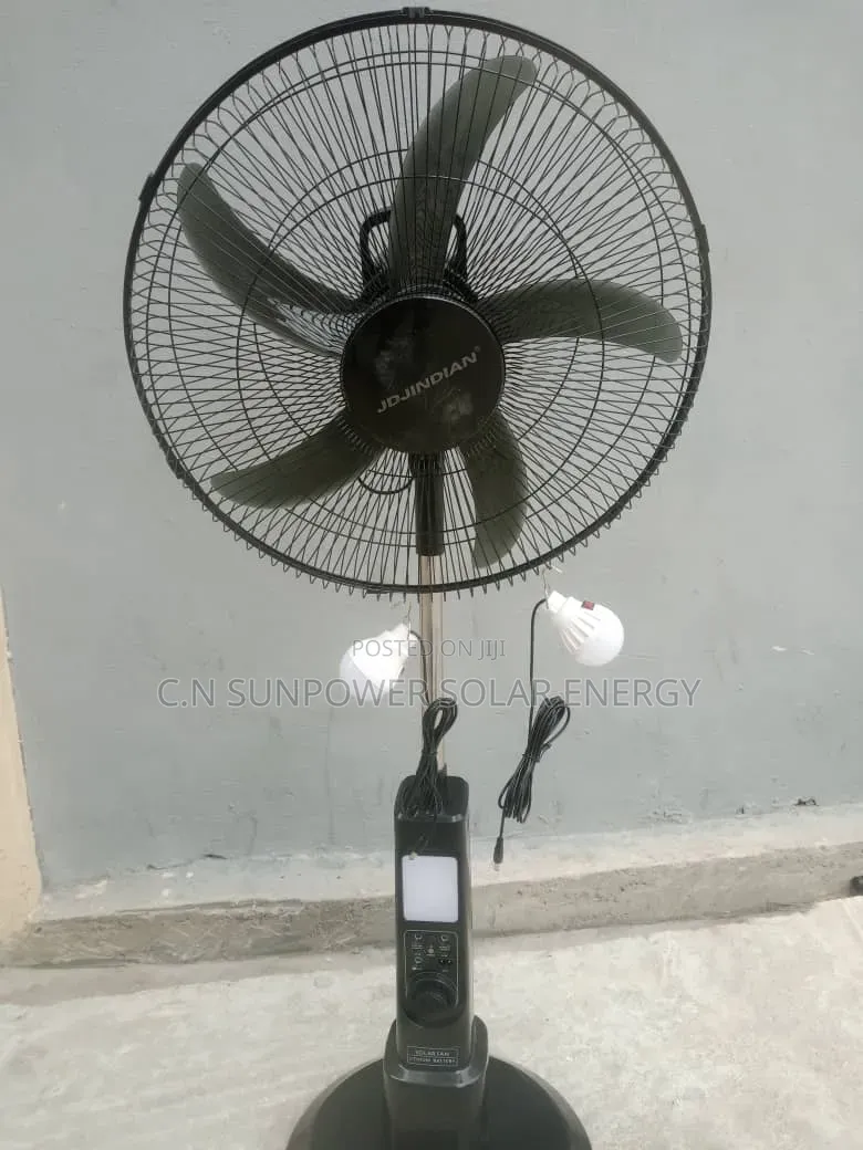 18" Jd Jindian Solar Rechargeable Standing Fan