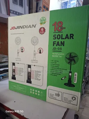 18" Jd Jindian Solar Rechargeable Standing Fan