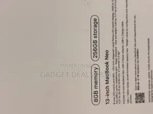 New Laptop Apple MacBook Neo 2026 8GB SSD 256GB