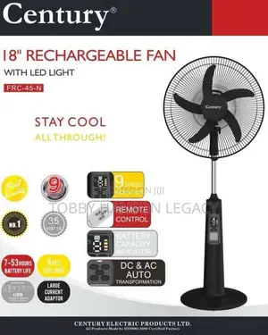 Century Fan Frc-45-n Rechargeable Fan
