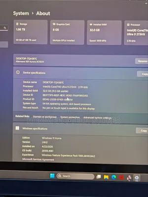 Laptop Alienware 16x Aurora 32GB Intel Core Ultra 9 SSD 2T